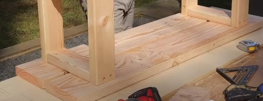 2x4 garden bench legs and seat assembly